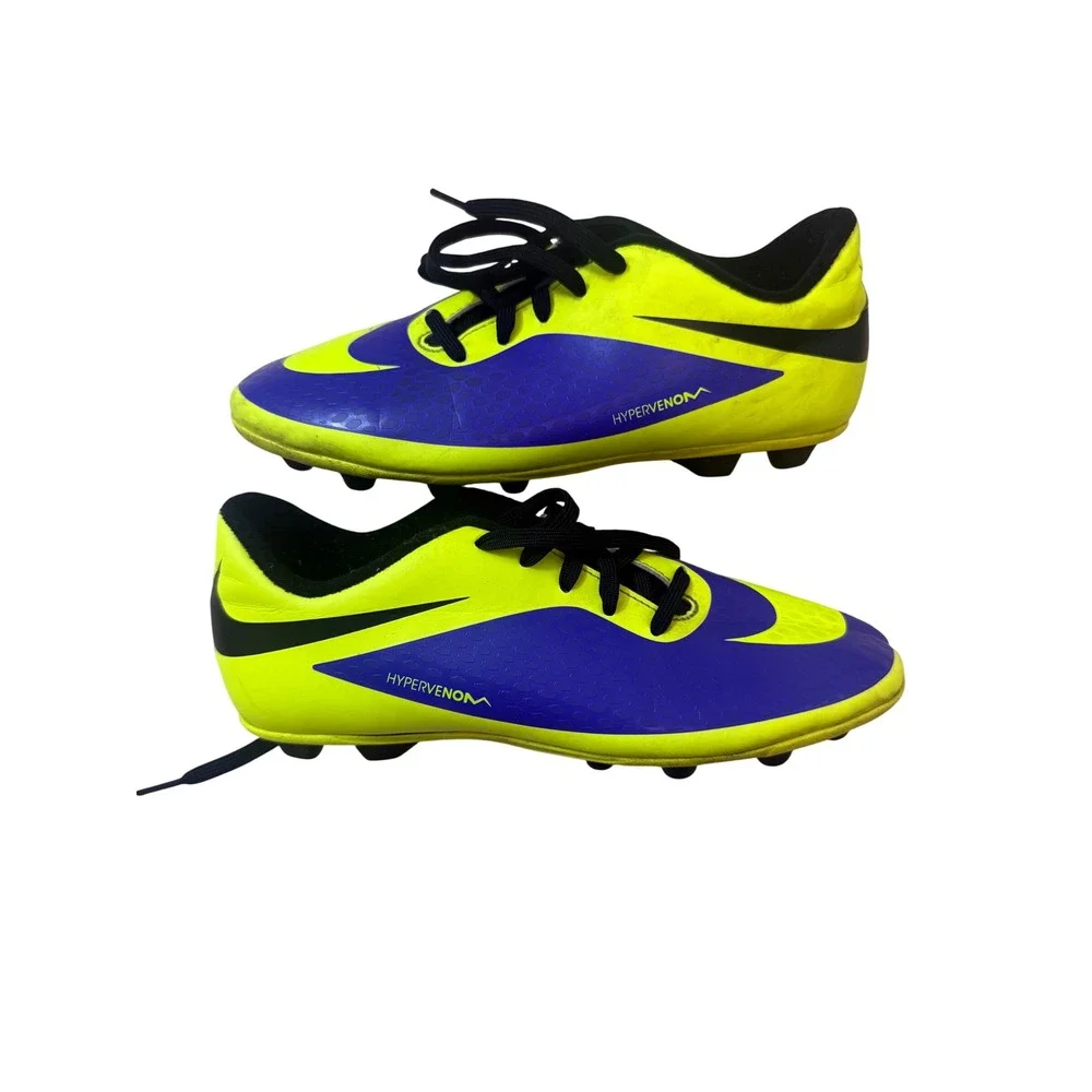 Nike Hypervenom Phade FG Soccer Cleats Volt Purple 599073-570 Kids Size 4Y